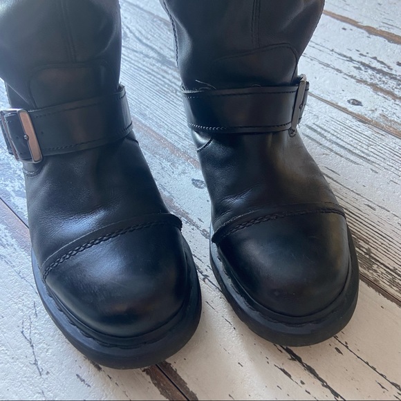 SOLD Doc Martens Kathleena Cap Toe Combat Moto Boots - Picture 3 of 10